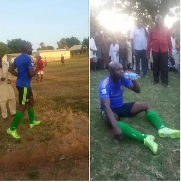 PHOTOS: What Budget Padding? Jibril Abdulmumini RelaxesBy Playing Football In Kano State.